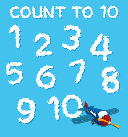 A set of cloud number illustrationのイラスト素材