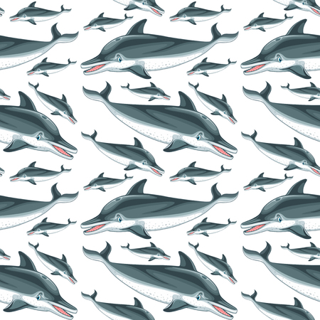 A dolphin seamless pattern illustrationのイラスト素材