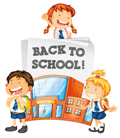Students back to school template illustrationのイラスト素材