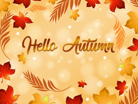 Autumn leaf background template illustrationのイラスト素材