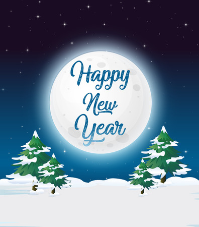 Outdoor new year card template illustrationのイラスト素材