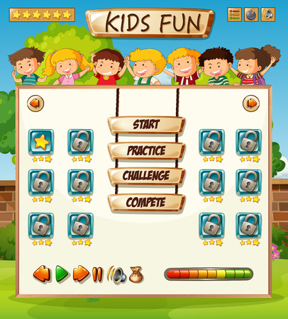 Internatinal children game template illustrationのイラスト素材