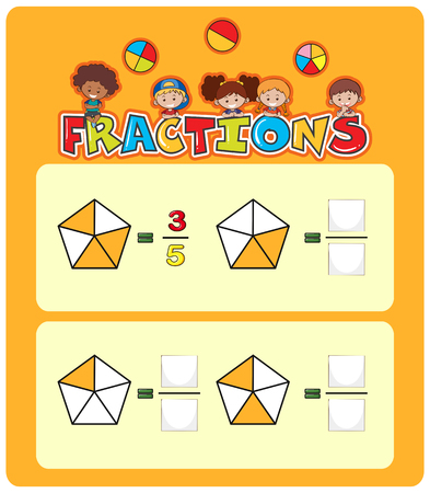 Mathematics matching  worksheet template illustrationのイラスト素材