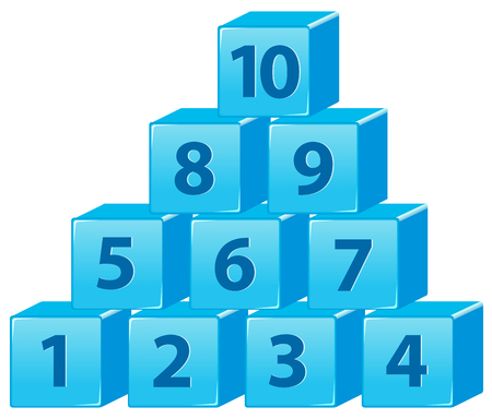 Number block from one to ten illustrationのイラスト素材