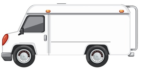 A white van on white background illustrationのイラスト素材