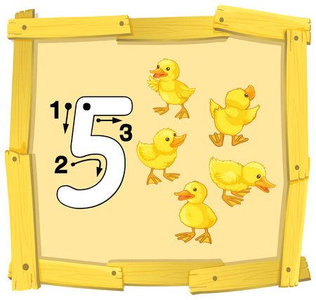 Number five guide guide illustrationのイラスト素材