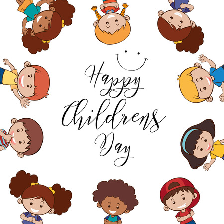Happy children's day template illustrationのイラスト素材