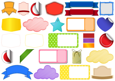 Set of different labels illustrationのイラスト素材