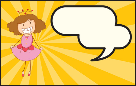 A queen with speech balloon illustrationのイラスト素材