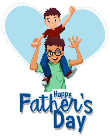 A happy father's template illustrationのイラスト素材
