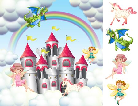 A fantasy fairy elementのイラスト素材