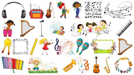 Set of music instrumentのイラスト素材