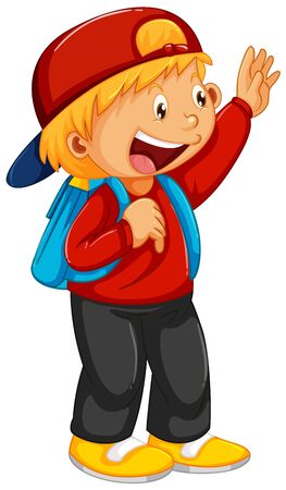 A happy boy characterのイラスト素材