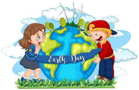 An earth day icon illustrationのイラスト素材