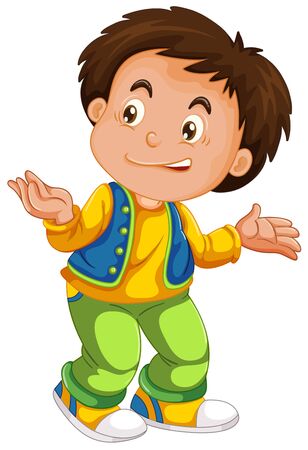 Isolated young brunette boyのイラスト素材