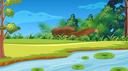 Empty background nature scenery illustrationのイラスト素材