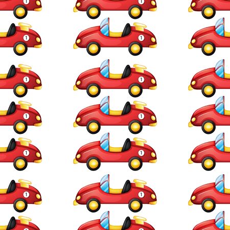 Seamless pattern tile cartoon with toy car illustrationのイラスト素材