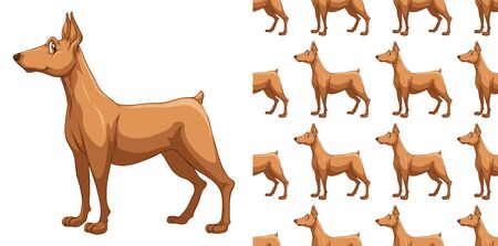 Seamless and isolated animal pattern cartoon illustrationのイラスト素材