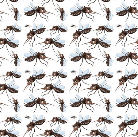 Seamless and isolated animal pattern cartoon illustrationのイラスト素材