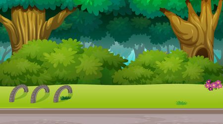 Empty background nature scenery illustrationのイラスト素材