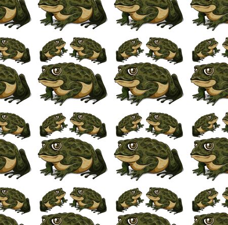 Seamless and isolated animal pattern cartoon illustrationのイラスト素材
