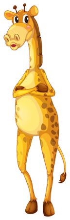 Giraffe on white background illustrationのイラスト素材