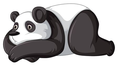 Sad panda on white background illustrationのイラスト素材