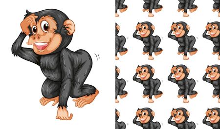 Seamless and isolated animal pattern cartoon illustrationのイラスト素材