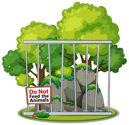 Background scene of park with metal bars illustrationのイラスト素材