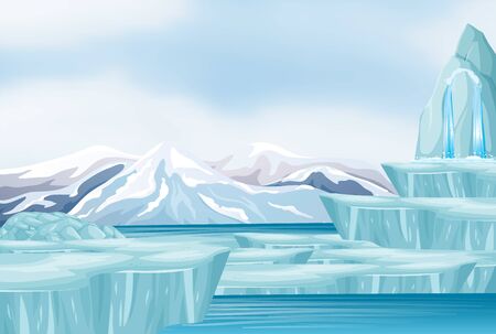 Scene with snow on the ground illustrationのイラスト素材