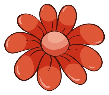 Single flower in red color illustrationのイラスト素材