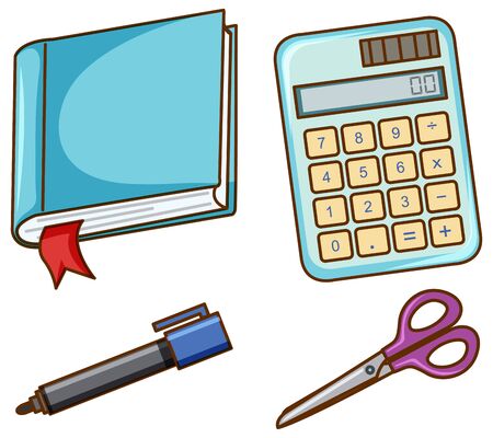 Isolated set of stationeries illustrationのイラスト素材