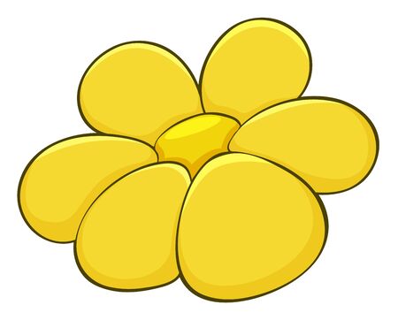 Single flower in yellow color illustrationのイラスト素材