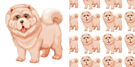 Seamless and isolated animal pattern cartoon illustrationのイラスト素材