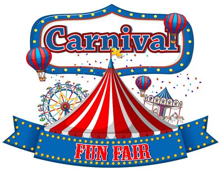Colorful carnival funfair banner illustrationのイラスト素材