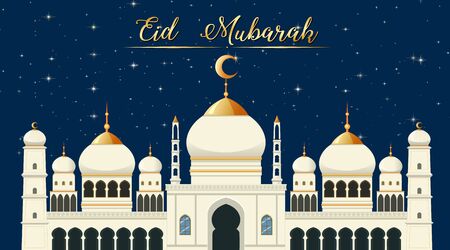 Background design for Muslim festival Eid Mubarak illustrationのイラスト素材