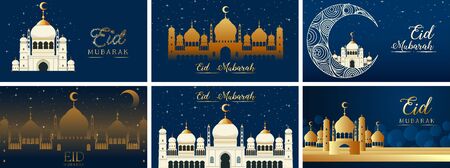 Background design for Muslim festival Eid Mubarak illustrationのイラスト素材