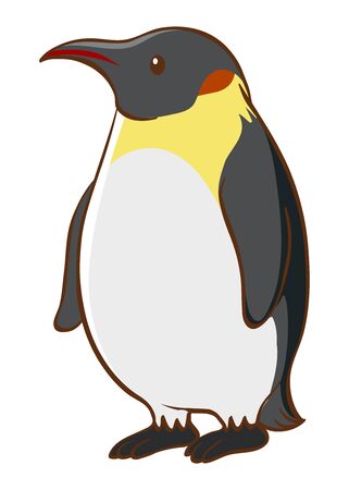 Cute penquin on white background illustrationのイラスト素材