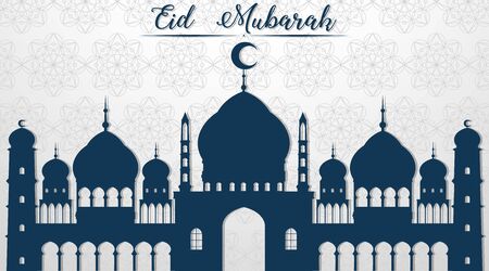 Background design for Muslim festival Eid Mubarak illustrationのイラスト素材