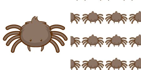 Seamless background design with cute spider illustrationのイラスト素材