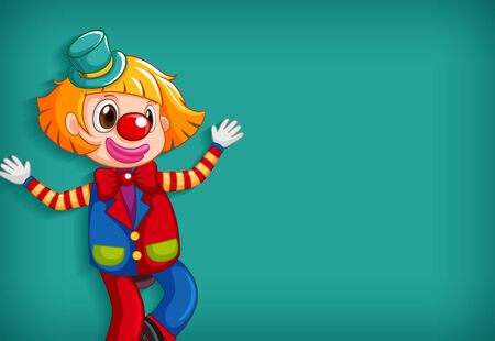 Background template design with happy clown illustrationのイラスト素材