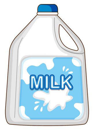 Big bottle of fresh milk on white background illustrationのイラスト素材