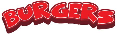 Font design for word burgers on white background illustrationのイラスト素材