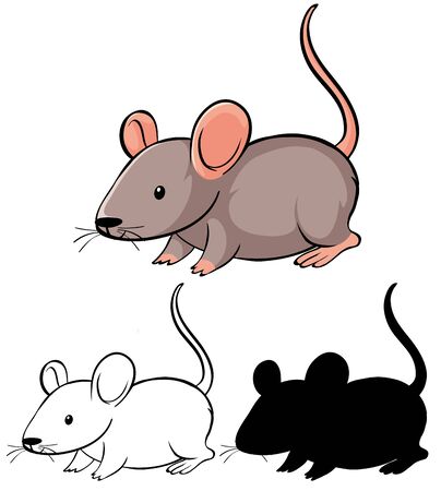 Set of rat cartoon illustrationのイラスト素材