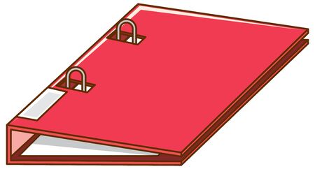 Ring binder in red color on white background illustrationのイラスト素材