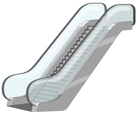 Escalators with glass bars on the side illustrationのイラスト素材