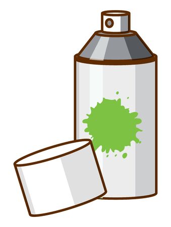 Bottle of green spray on white background illustrationのイラスト素材