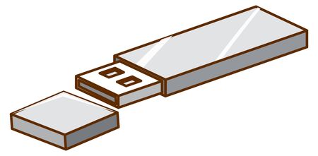 USB drive on white background illustrationのイラスト素材