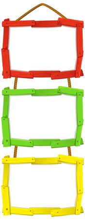 Blank sign template with colorful frames on white background illustrationのイラスト素材