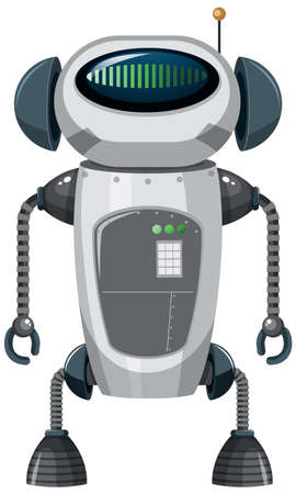Isolated robot on white background illustrationのイラスト素材
